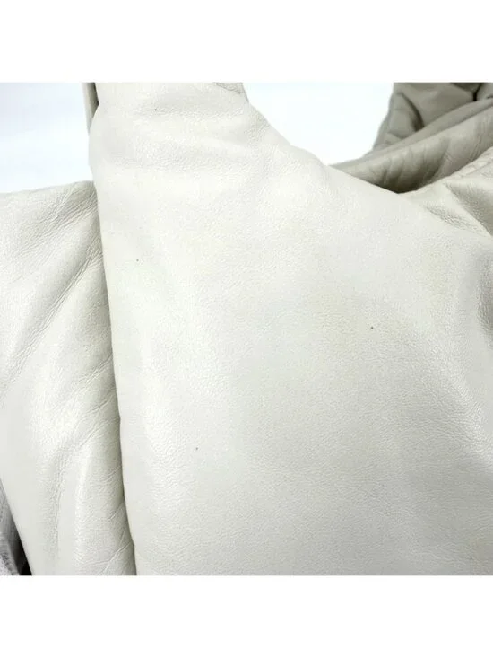 Prada Triangle Logo Padded Mini Bag Leather White Gold - Picture 8 of 12